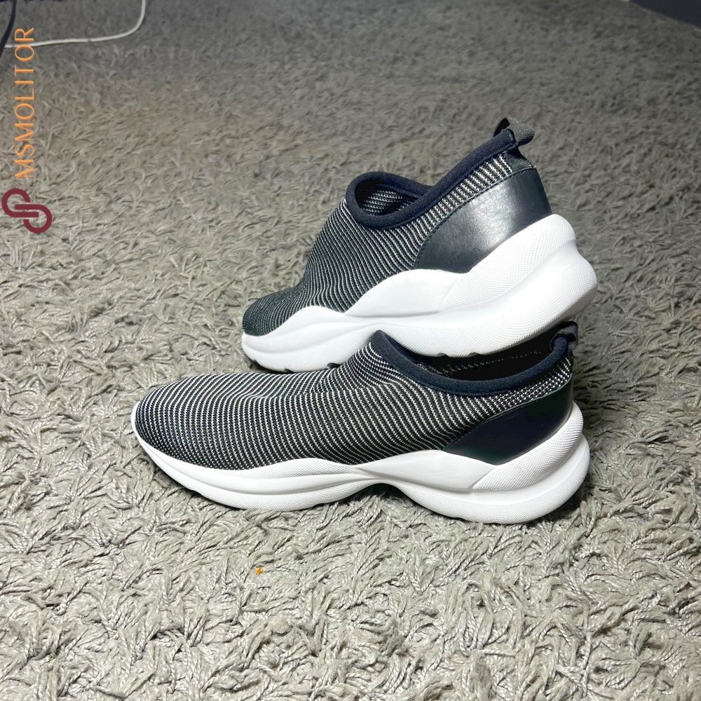 Vince Camuto Covitta Black & White Knit Slip In Sneakers Size 8M